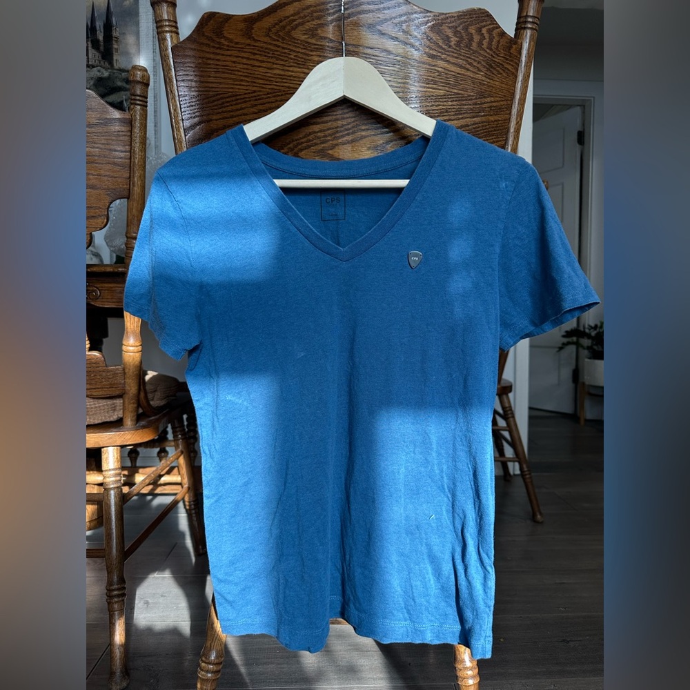 76-C.P. Company Blue V-Neck Men's Shirt